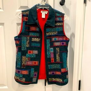 Coldwater Creek denim/patchwork vest